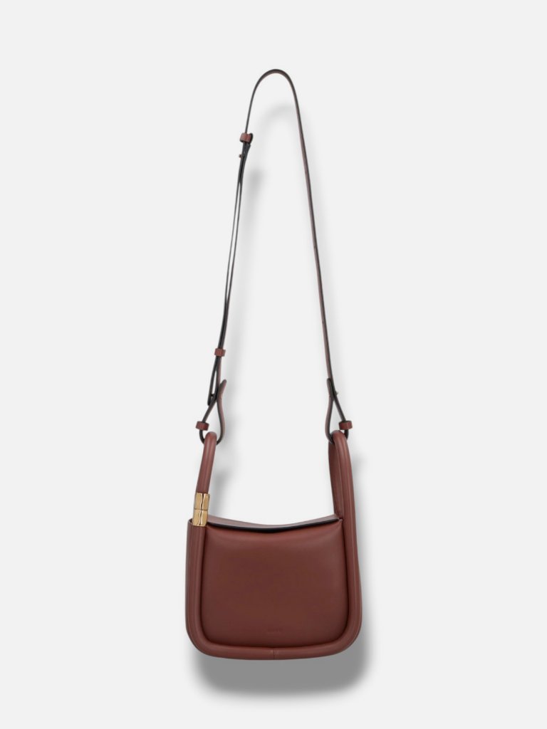 Boyy Women's Red Calfskin Leather Suede Gold-Tone Wonton 20 Shoulder Bag — image 4 of 4